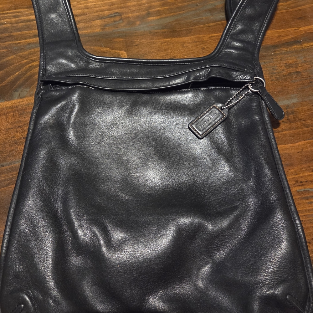 Coach Black Leather Vintage Backpack.